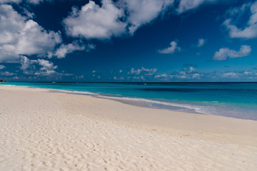 Fototapeta na wymiar Caribbean beach on the island of Anguilla the most beautiful sea in the Antilles