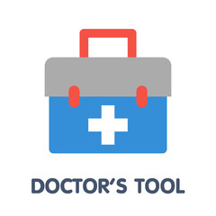 Fototapeta premium Icon doctor's tool flat style icon design illustration on white background