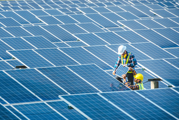 An Asian engineering team ordered and installed solar cells at the solar power generating...