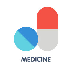 Icon medicine  flat style icon design  illustration on white background