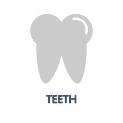 Icon teeth  flat style icon design  illustration on white background