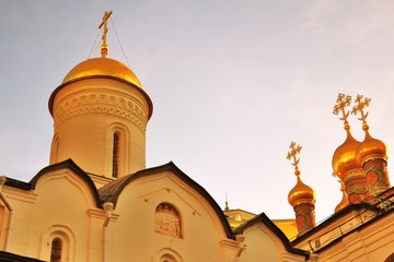 Architecture of Moscow Kremlin. Popular landmark.