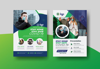 COVID-19 Health Awareness Flyer Layout Pack