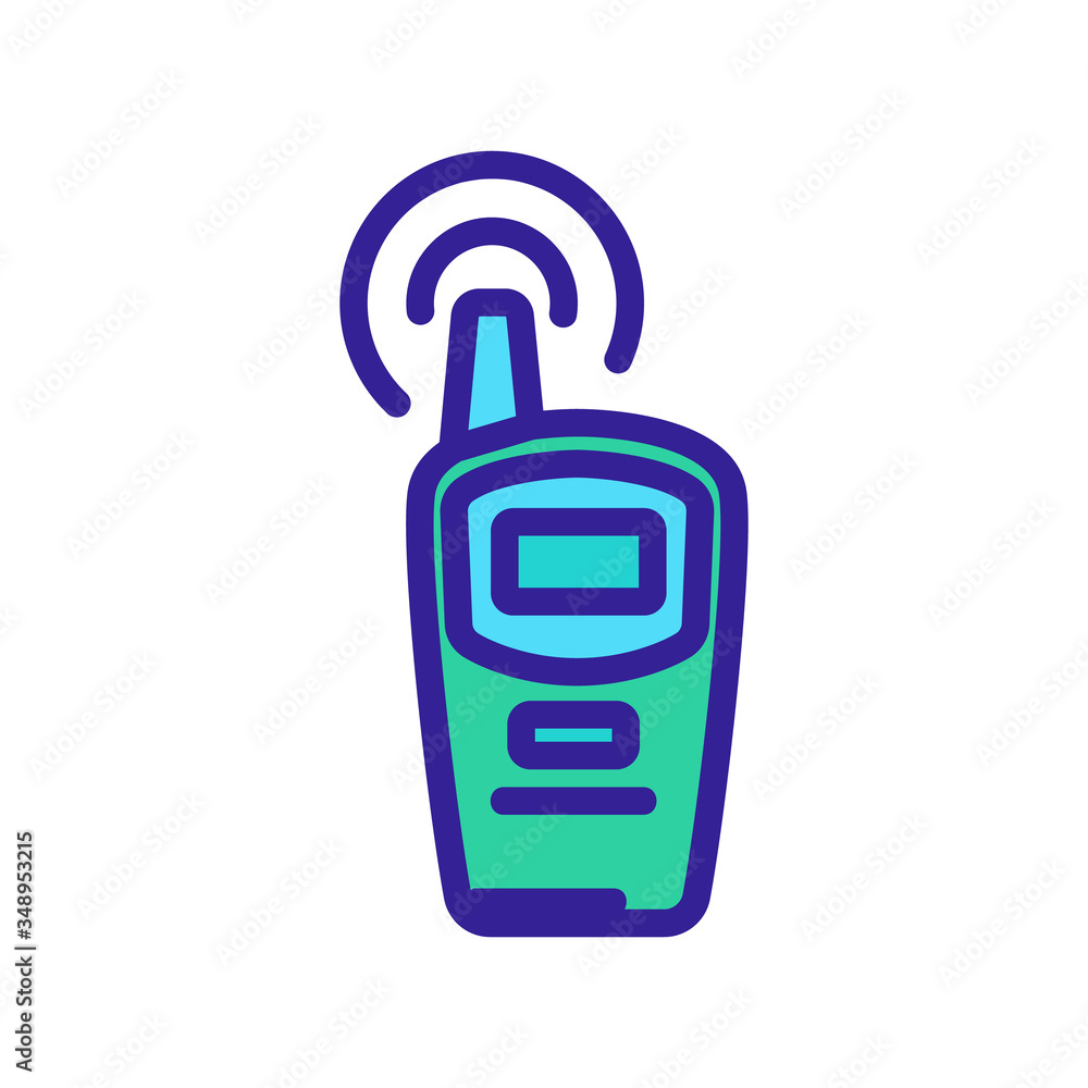 Poster walkie talkie with catch signal icon vector. walkie talkie with catch signal sign. color symbol illu