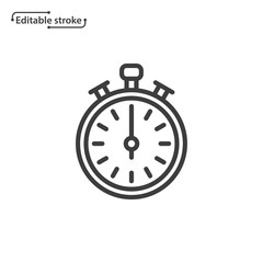 Stopwatch line vector icon. Editable stroke. 