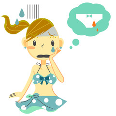 女の子ビキニ　生理が心配