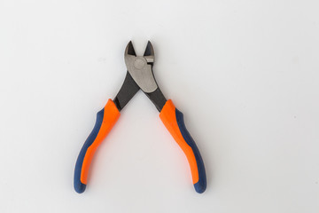 Side cutters on white background.