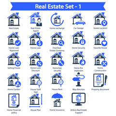 Real Estate Icon set 1 - Blue series