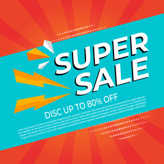 Super sale banner templete design for media promotions and social media promo