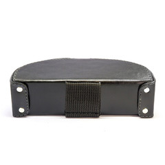 Genuine leather glasses case on white background isolated