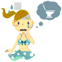 女の子ビキニ　トイレに行きたい