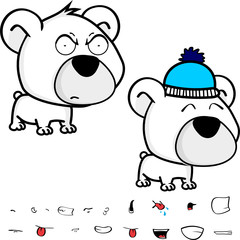 cute big head baby polar bear cartoon expressions collection set in vector format very easy to edit 