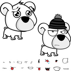 Fototapeta premium cute big head baby polar bear cartoon expressions collection set in vector format very easy to edit 