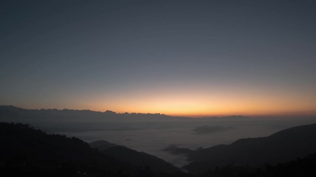 Nagarkot Nepal Himalaya Mountain Sunrise Time Lapse