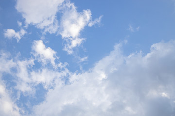 beautiful clouds on summer day, fill blue sky