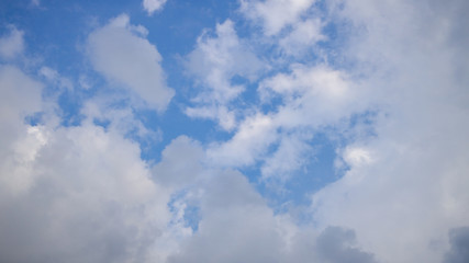 beautiful clouds on summer day, fill blue sky