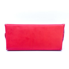 Genuine leather glasses case on white background isolated