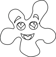 blot in love with hearts in eyes isolated on the white background