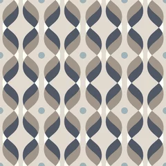 Acrylic prints 1950s Ogee seamless vector curved pattern, abstract geometric background. Mid century modern wallpaper pattern.