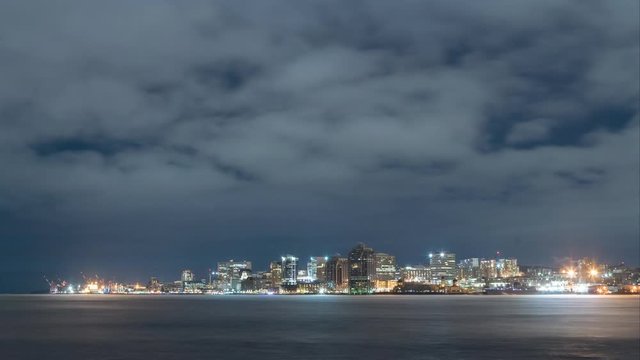 Halifax, Nova Scotia, Skyline, Night (TIME-LAPSE)