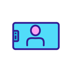viewing horizontal selfie icon vector. viewing horizontal selfie sign. color symbol illustration