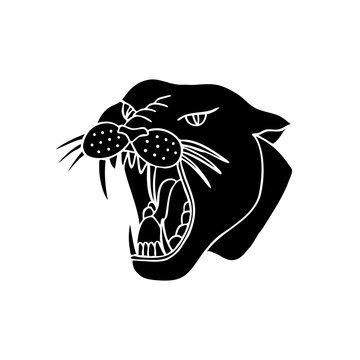 panther traditional tattoo flash
