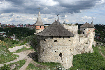 Fototapeta na wymiar Kamenets-Podolskiy fortress is one of the oldest and the most beautiful in Ukraine