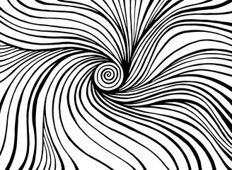 Twisted doodle line art patterns coloring page. Psychedelic stylish card.