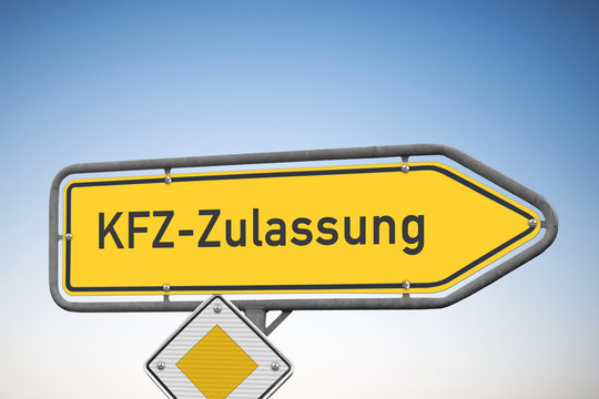 Wegweiser, KFZ-Zulassung, (Symbolbild)