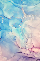 Naklejka premium Fluid Art . Abstract colorful background, wallpaper. Mixing acrylic paints. Modern art. Marble texture. Alcohol ink colors translucent
