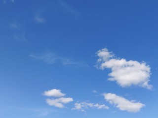 Naklejka na ściany i meble Atmospheric Phenomena. Blue sky and white clouds