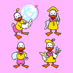 Vector drawing of a duckling character