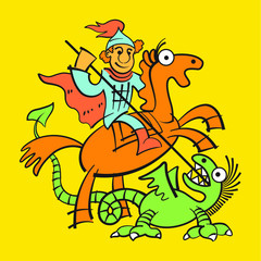 Vector drawing of St. George the Victorious, coat of arms of Moscow