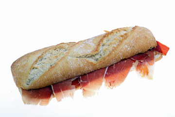 Spanish ham sandwich for lunch white