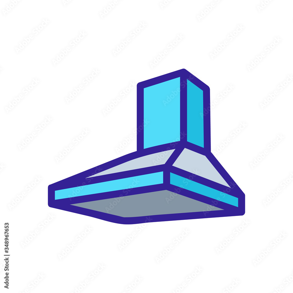 Poster built-in pyramidal overall hood icon vector. built-in pyramidal overall hood sign. color symbol illu