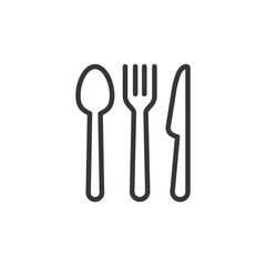 Spoon, Knife, And Fork Icon Vector Illustration