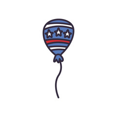 Balloon with stars fill style icon vector design