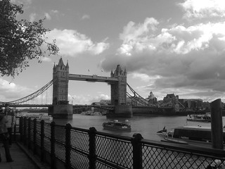 Tower Bridge Against Cloudy Sky