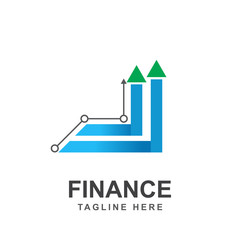 Financial And Accounting Logo Design. Symbol and icon of growth progress in market graph concept. Vector can use for brand company, sign statistic profit business, report global invest industry