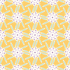 Abstract flowers vector pattern. Botanical lattice seamless illustration background.
