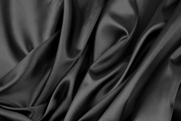 Black silk fabric