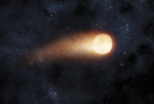 Flight of a comet
