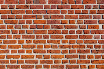 Real vintage Bumpy, rough and old brick texture with imperfect, dilapidate, impair , corroded and defective defective english brick bond pattern.