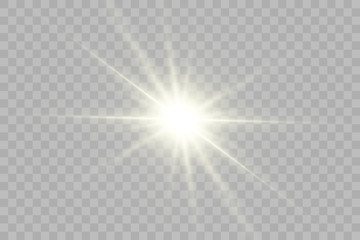 Glow light effect. Star burst with sparkles.Sun. Vector illustration