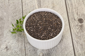 Dietary Chia seeds in the bowl