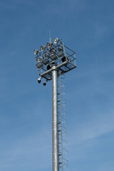 Specialized pole for lighting the ski slopes.