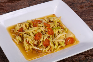 Green mango salad with seafood