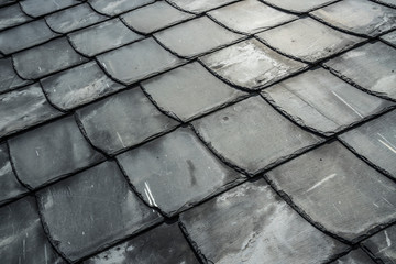 detail of a slate facade