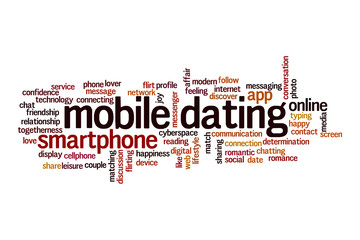 Mobile dating cloud concept