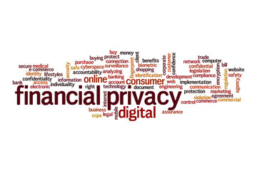 Financial privacy cloud concept